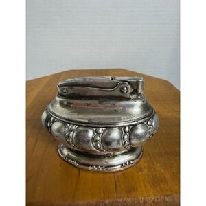 Ronson Crown Vintage Tabletop Lighter Silver Plate Style‎ Mid Century Untested